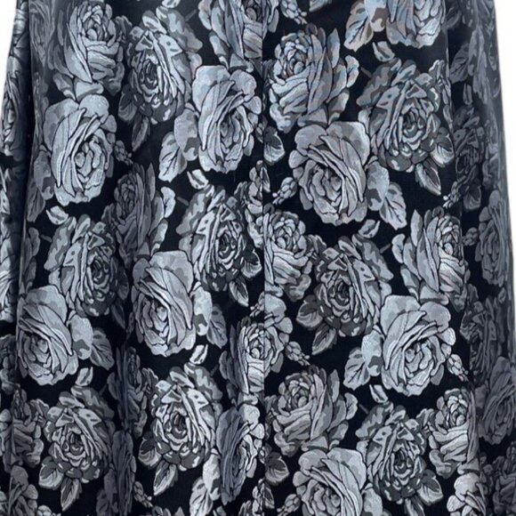 Vtg 80s 90s Black Tie Women's Metalic Brocade Flower Pattern Maxi Skirt Sz 4 - Picture 5 of 8